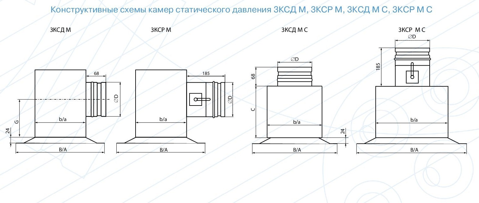 Диффузоры с камерами статического давления 3КСД М, 3КСР М